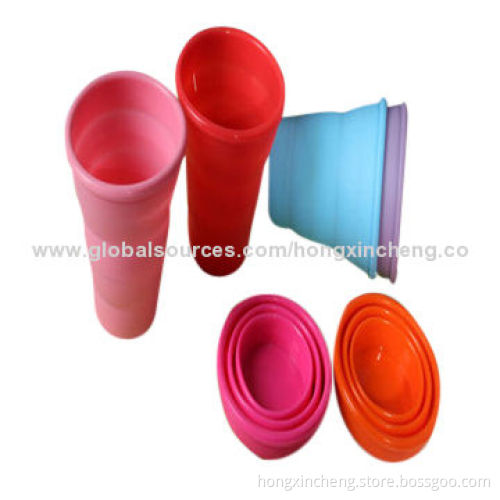 Eco friendly environment folding portable collapsing silicone drinking cup